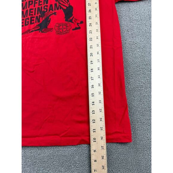 Fruit Of The Loom Bayer Leverkusen Gemeinsam Siegen Football Soccer Shirt Red M - Picture 6 of 8